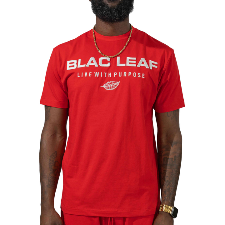 Blac Leaf Live With Purpose Embroidered Tee Big & Tall Red