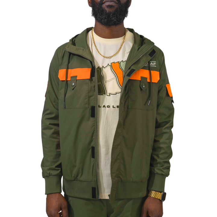 Blac Leaf Live With Purpose Nylon Full Zip Hoodie Jacket Big & Tall