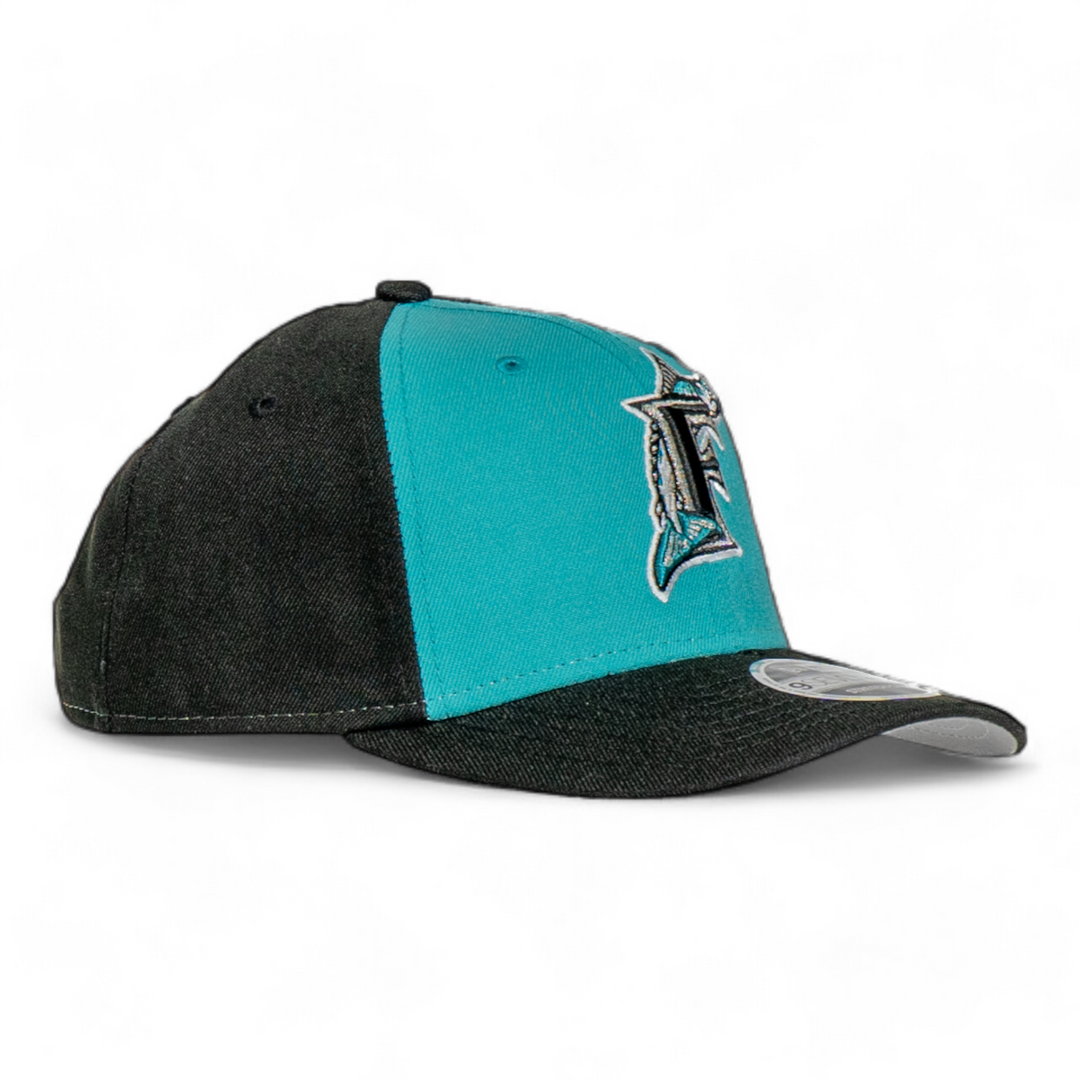 New Era Florida Marlins Teal and Black Snapback