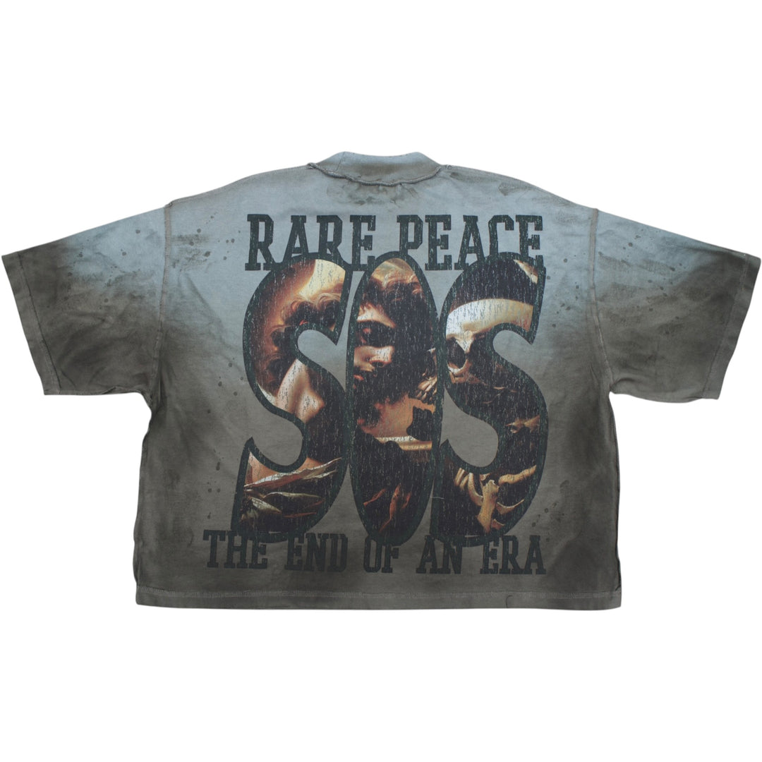 Rare Peace RT563 SOS Crop Shirt Olive