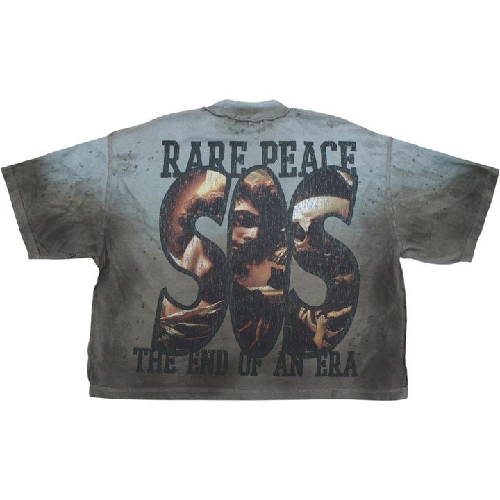 Rare Peace RT563 SOS Crop Shirt Olive