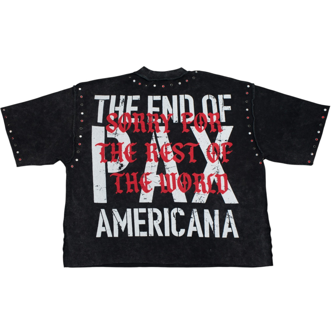 Rare Peace RT6026 Prayer Hands Crop Shirt Black