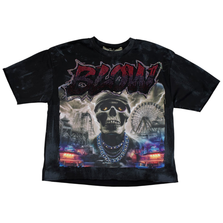 BKYS T1442 Blow Cropped Shirt Black