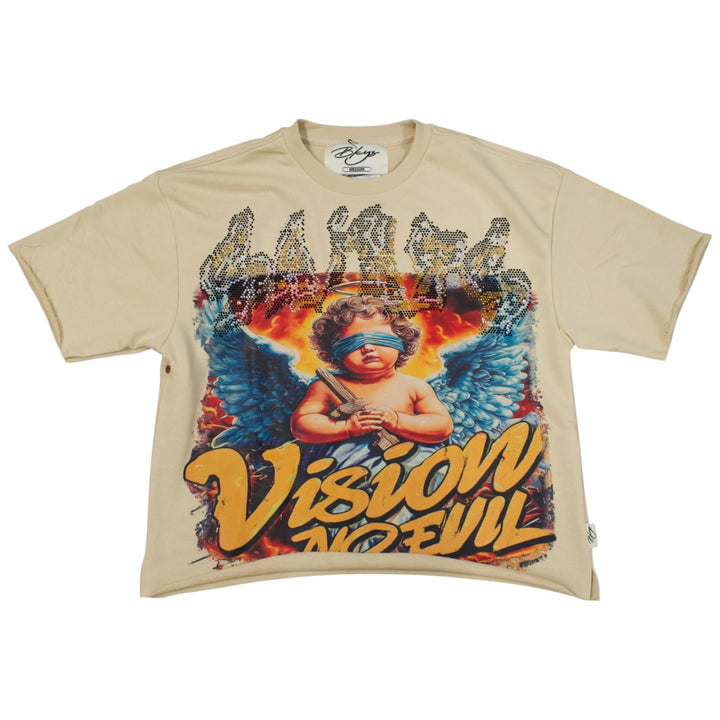 BKYS T1448 Saints Cropped Shirt Beige