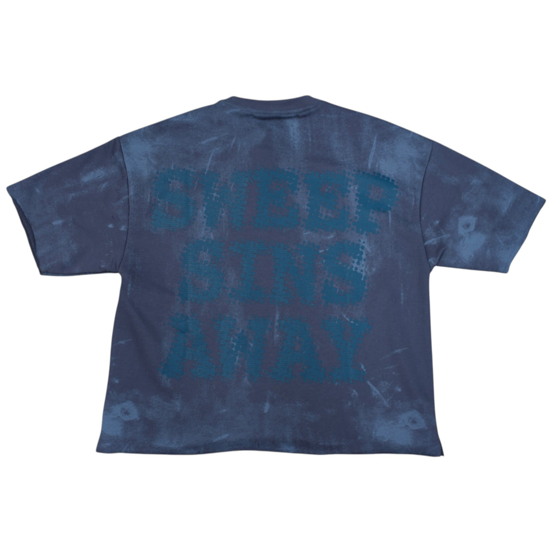 BKYS T1442 Blow Cropped Shirt Night Blue