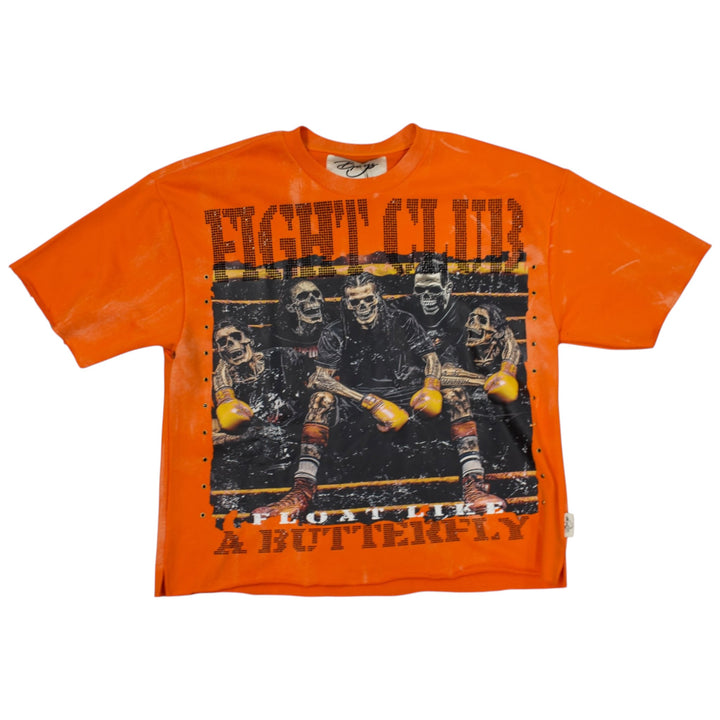 BKYS T1445 Fight Club Cropped Shirt Orange