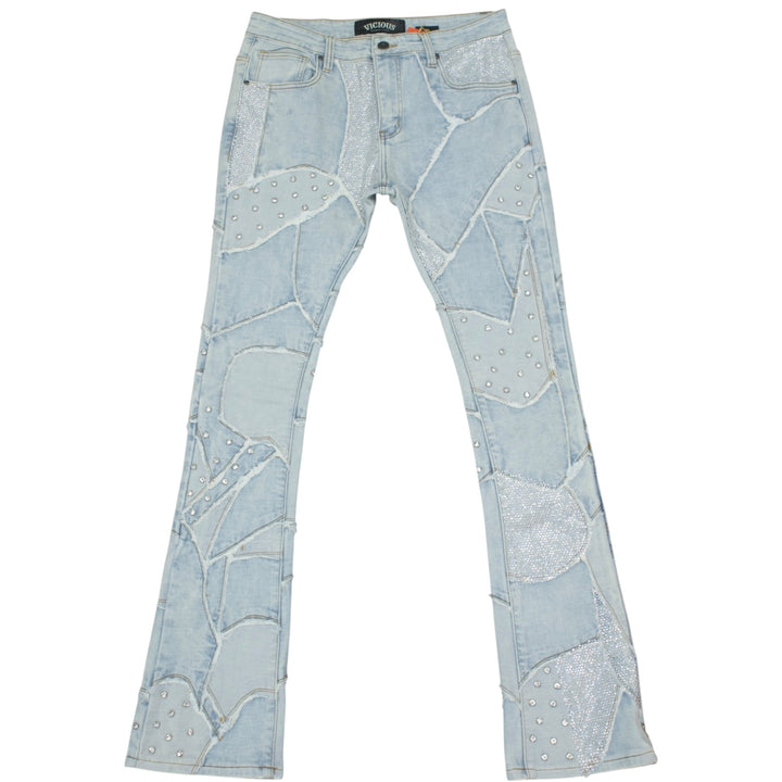 Vicious VC627 Rip & Repair Flare Denim /w Fray