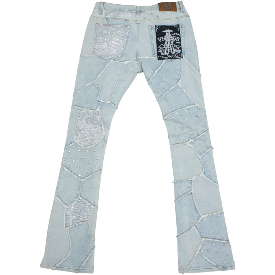 Vicious VC627 Rip & Repair Flare Denim /w Fray