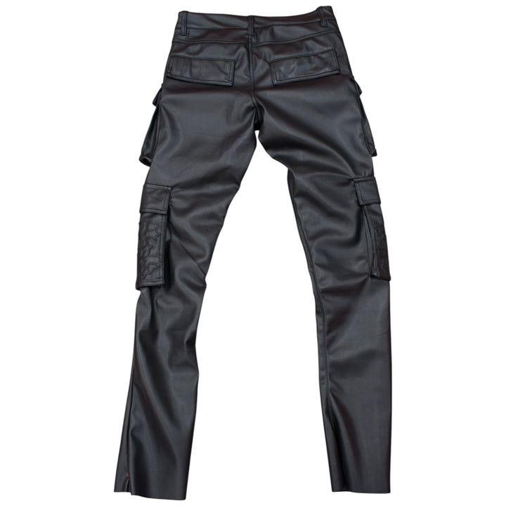 SYIP PU Cargo Stacked Pant Black