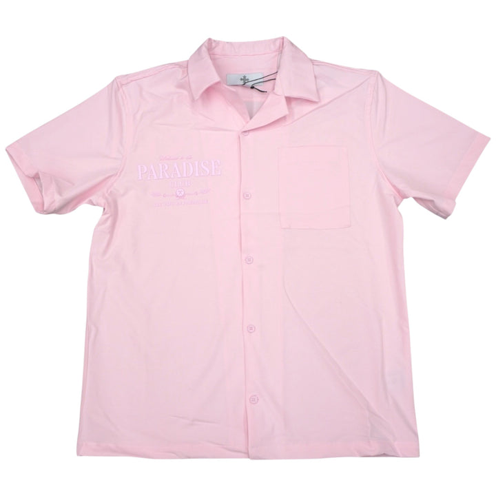 See You In Paradise Camp Shirt Light Pink