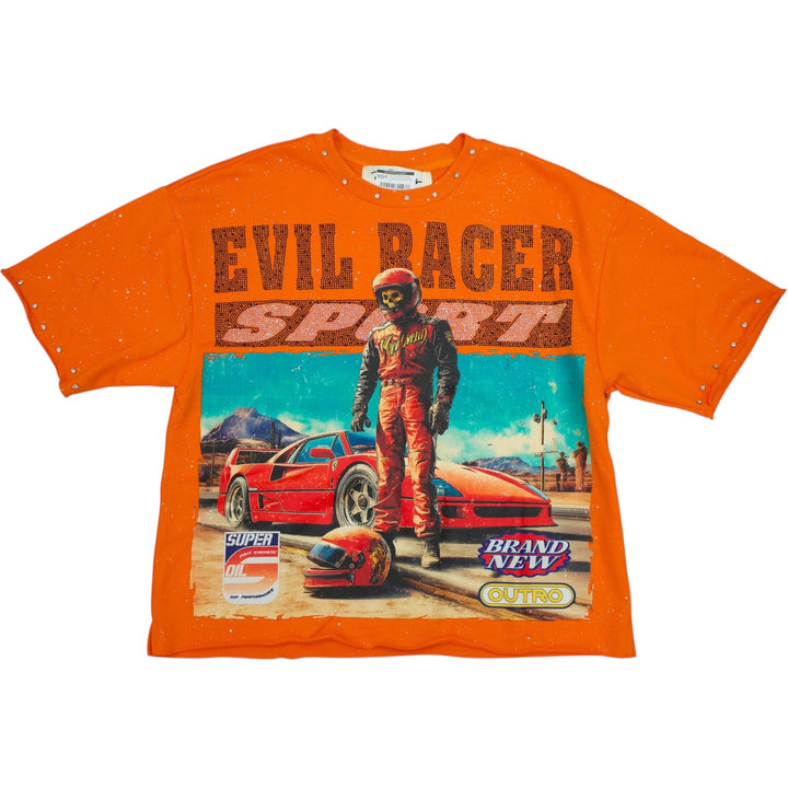 BKYS T1451 Evil Racer Cropped Shirt Orange