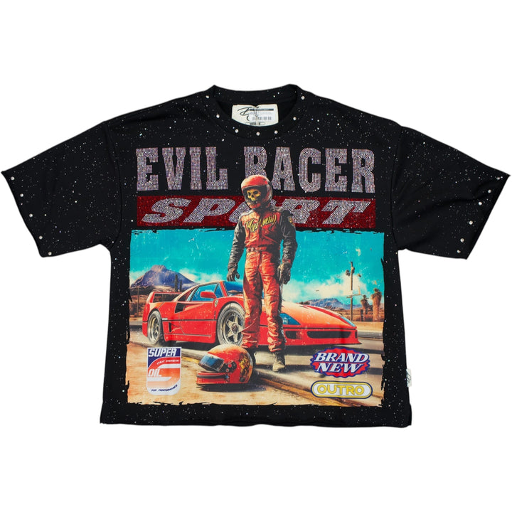 BKYS T1451 Evil Racer Cropped Shirt Black