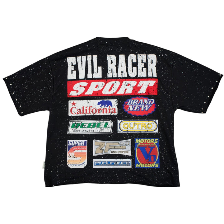 BKYS T1451 Evil Racer Cropped Shirt Black