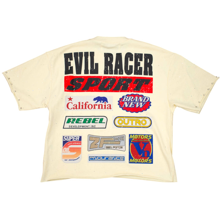 BKYS T1451 Evil Racer Cropped Shirt Off White