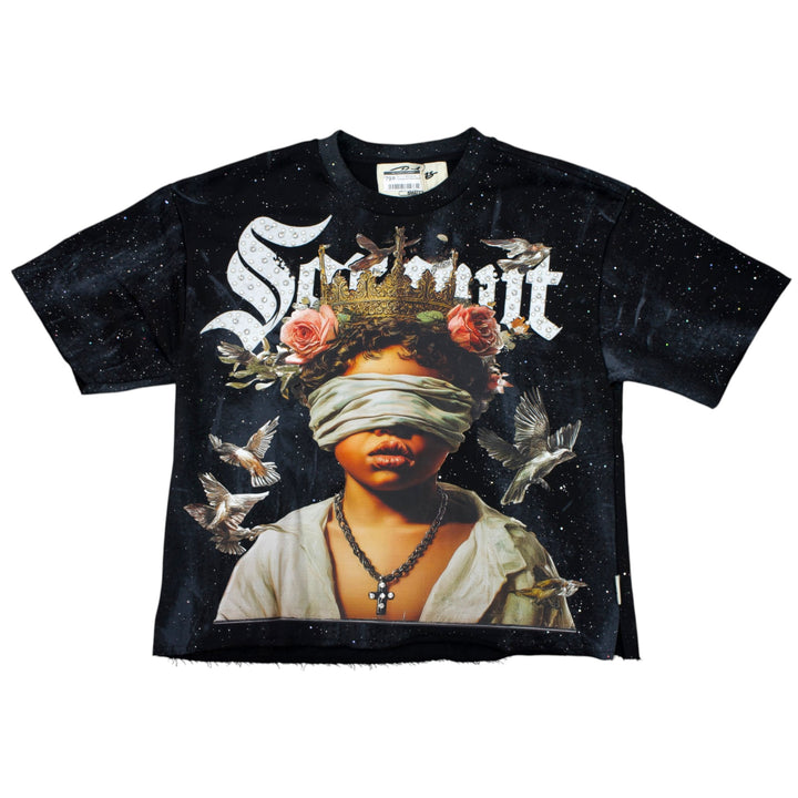 BKYS T1463 Heaven Cropped Shirt Black