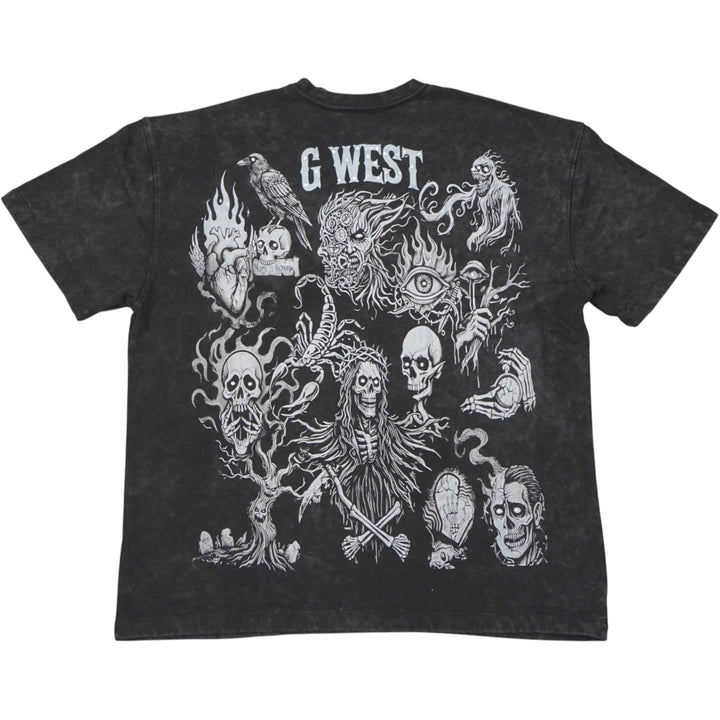 Gwest Rhinestone Dream Layer Corp Tee Black, Grey
