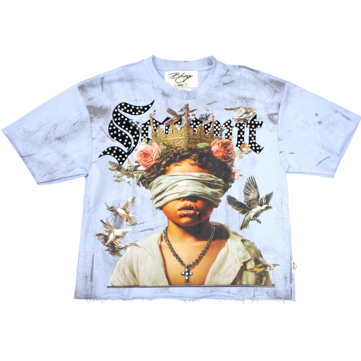 BKYS T1463 Heaven Croppped Tee Ice Blue