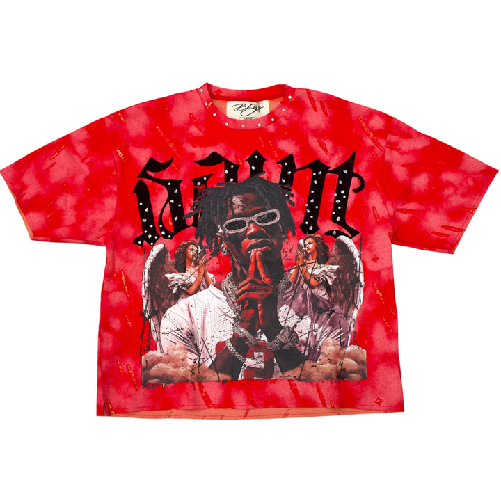 BKYS T1479 Saint Cropped Tee Red