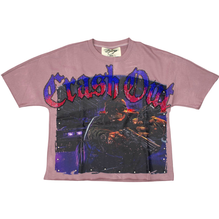 BKYS T1433 Crash Out Cropped Tee Lavender