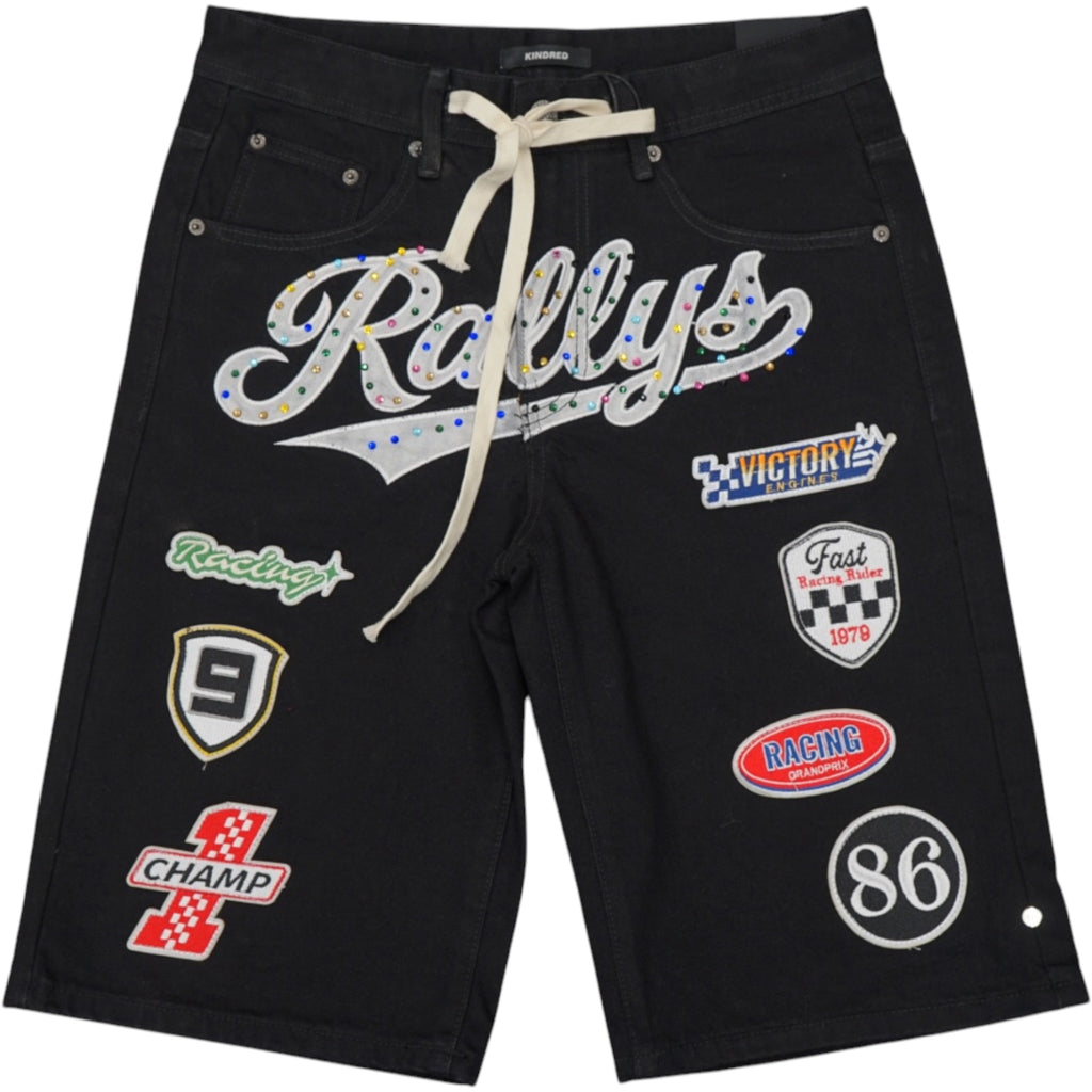 Kindred KD262 Patch Denim Shorts Jet Black – Purple Carpet Miami