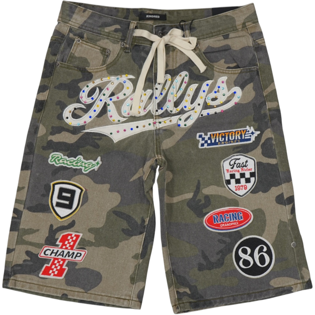 Kindred KD262 Patch Denim Shorts Camo