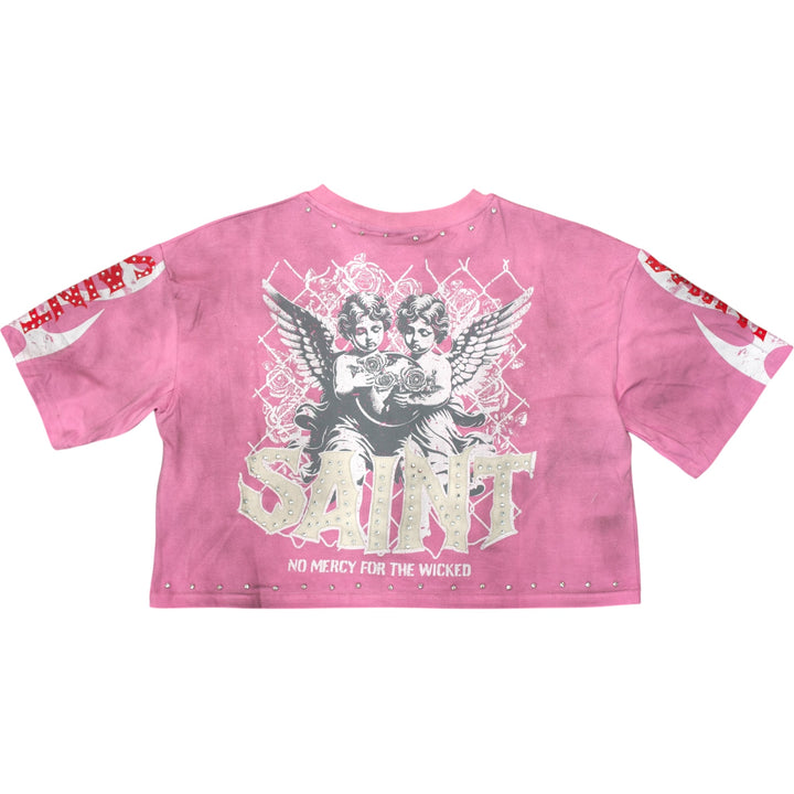 Original Saint Angel Tee And Short Set Acid Pink