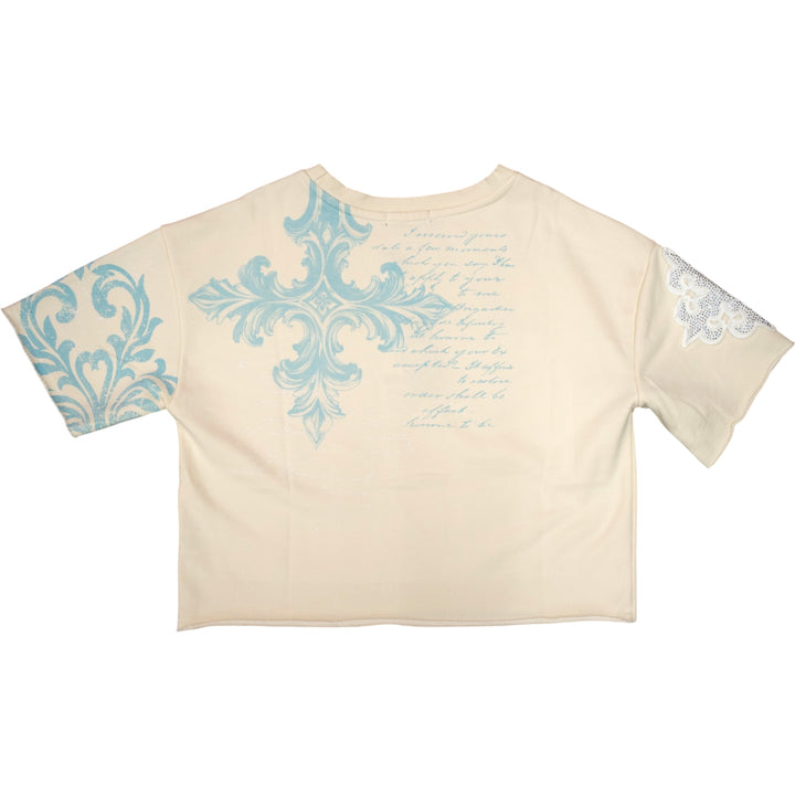 Red Fox Angel Crop Tee Cream