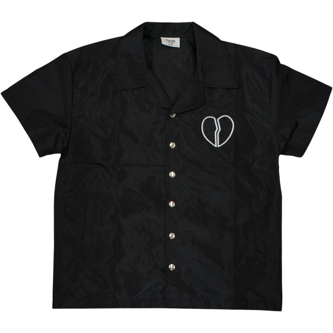 Focus Heartless Nylon Button Up Black