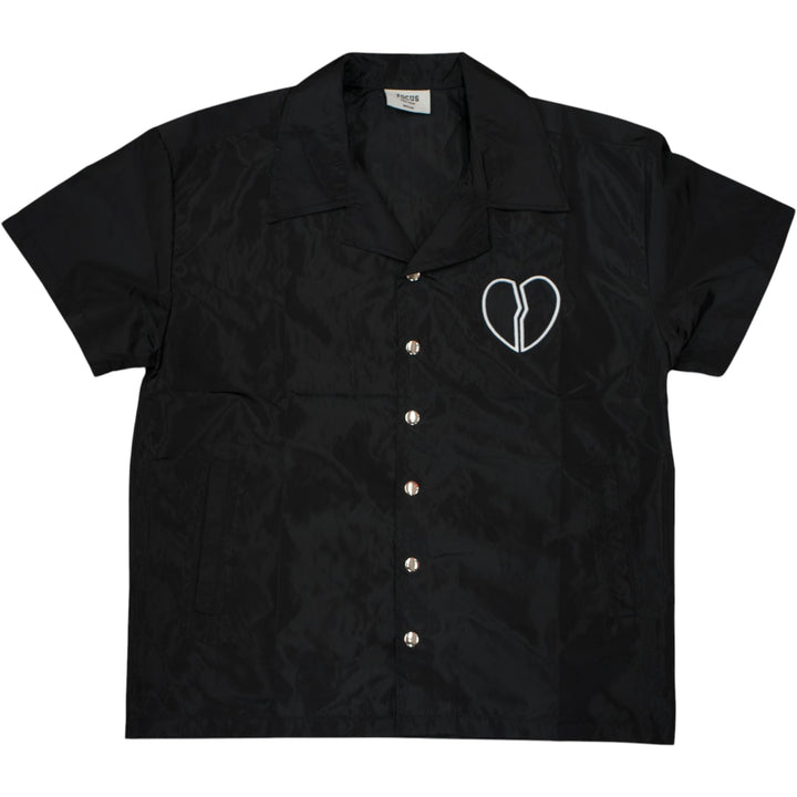 Focus Heartless Nylon Button Up Black