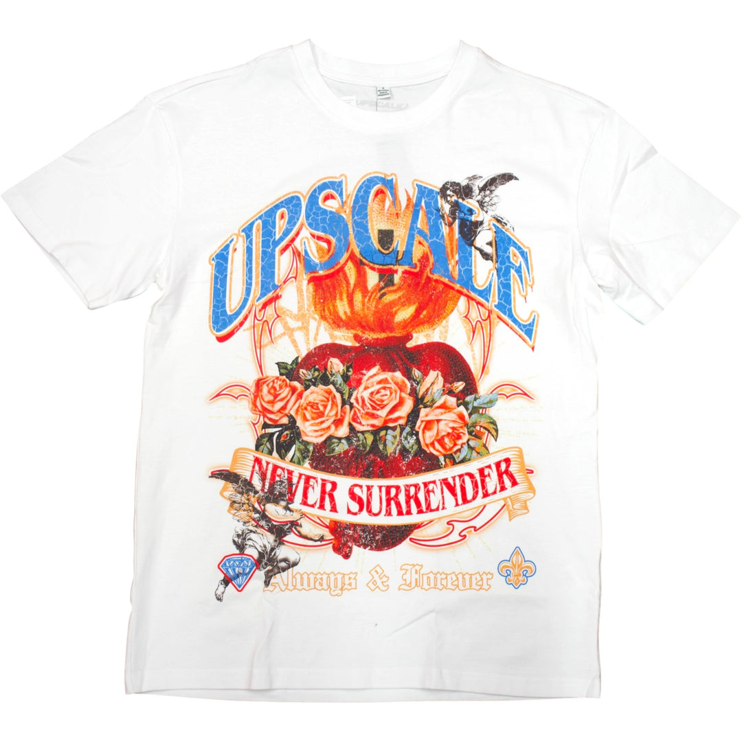 Upscale Never Surrender Tee White