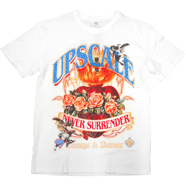 Upscale Never Surrender Tee White