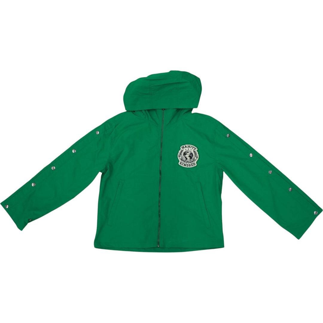 Kindred Chenille Patches Nylon Zipper Hoodie  University Green