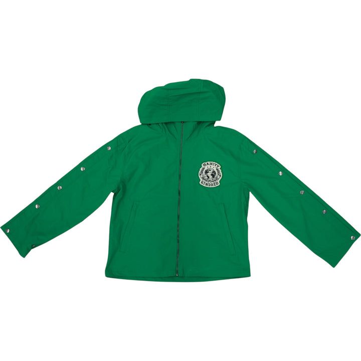 Kindred Chenille Patches Nylon Zipper Hoodie  University Green