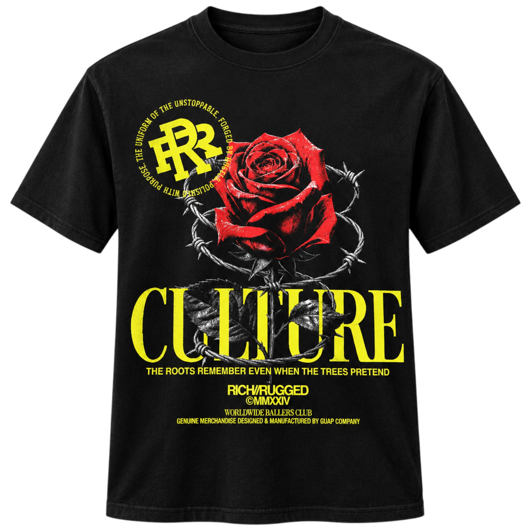 Rich & Rugged Culture Tee Black With Neon