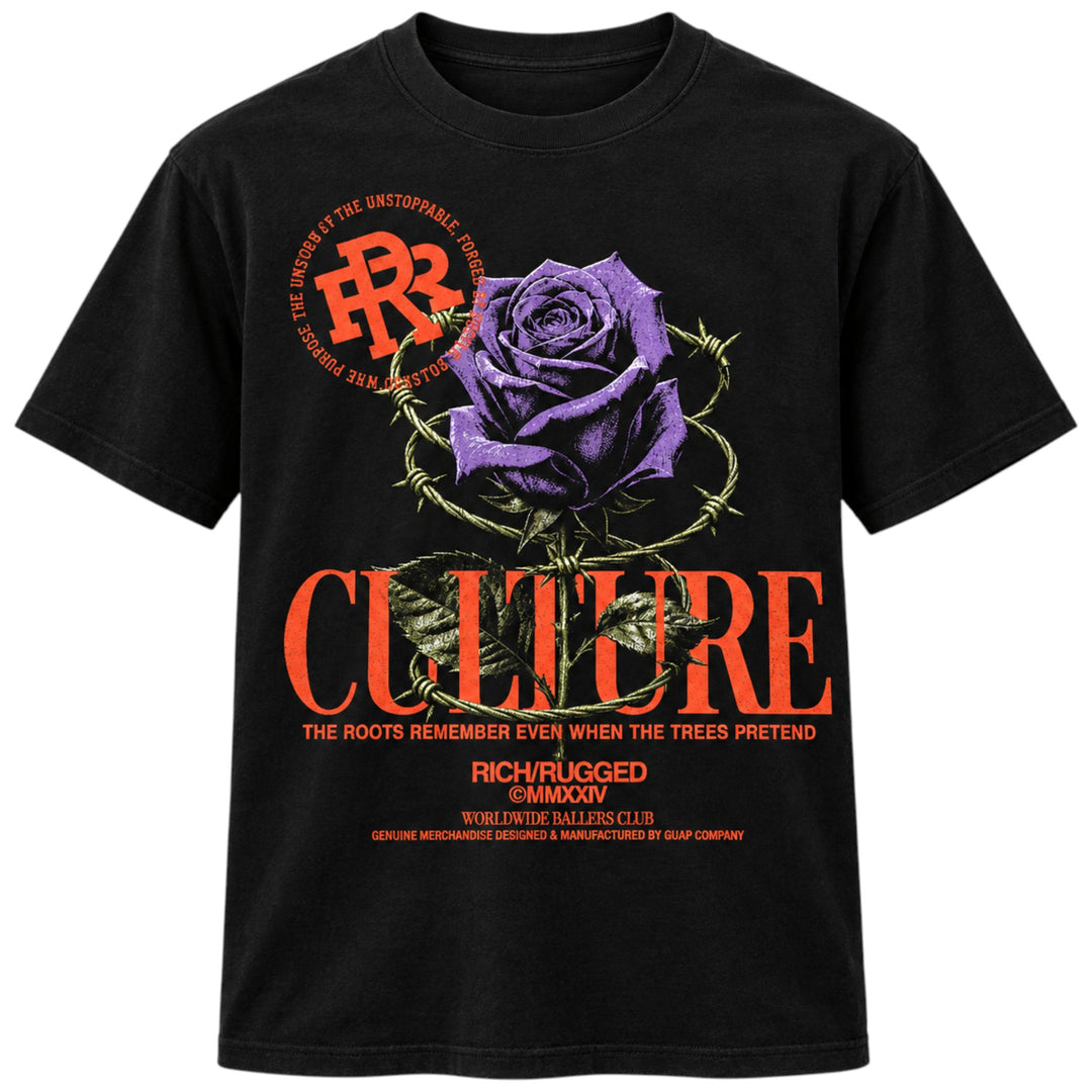 Rich & Rugged Culture Tee Black With Purple