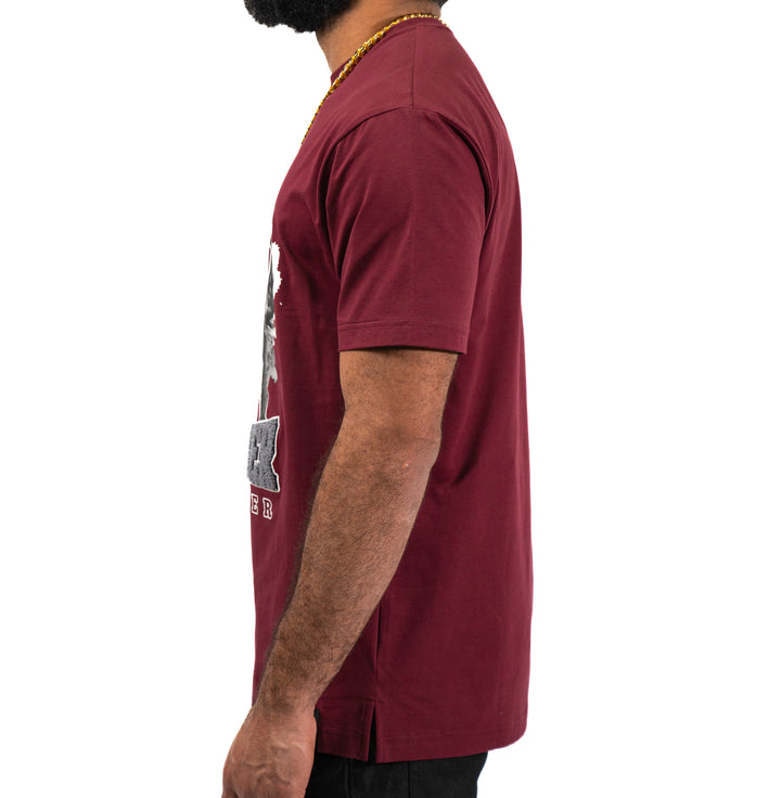 Juren Stronger Together Embroidered Tee Burgundy