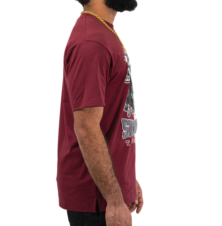 Juren Stronger Together Embroidered Tee Burgundy