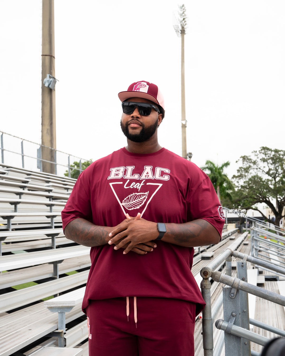 Blac Leaf The Brand With The Leaf Tee Burgundy Big & Tall