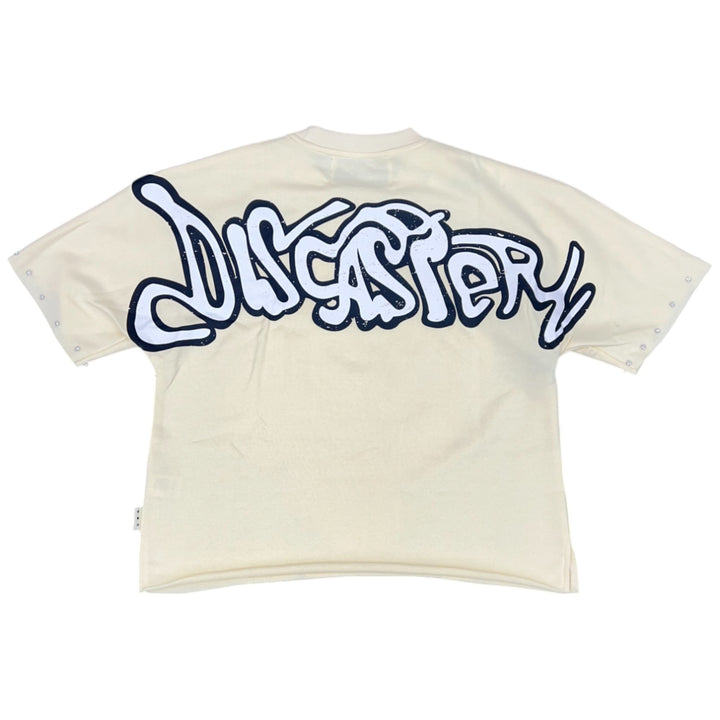 BKYS T1286 Disaster Cropped Tee Off White