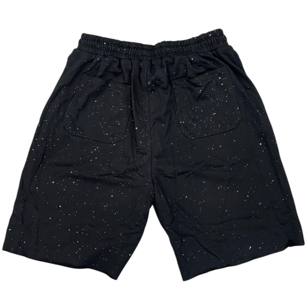 BKYS SP1236 Rhinestone Shorts Black