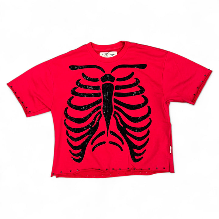 BKYS T1285 Hurt Cropped Tee Red