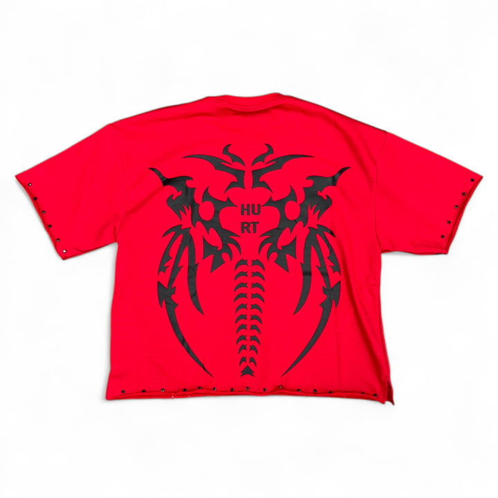 BKYS T1285 Hurt Cropped Tee Red