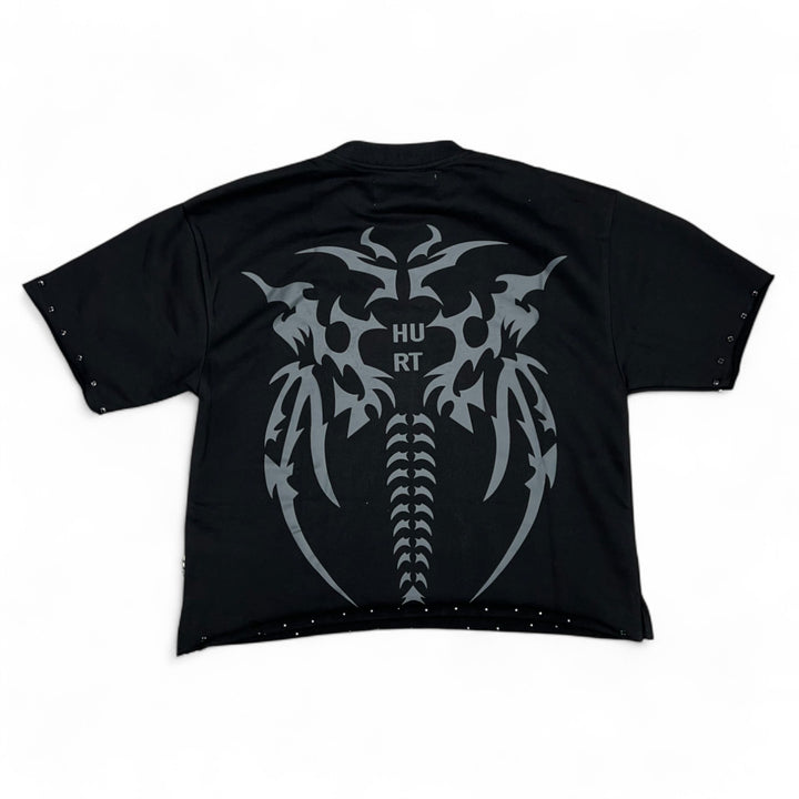 BKYS T1285 Hurt Cropped Tee Black