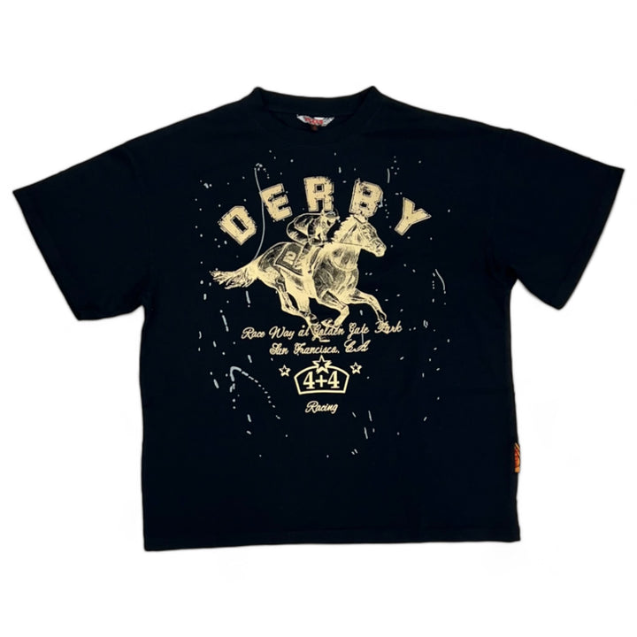 Vicious Derby Distressed Oversize Tee Black