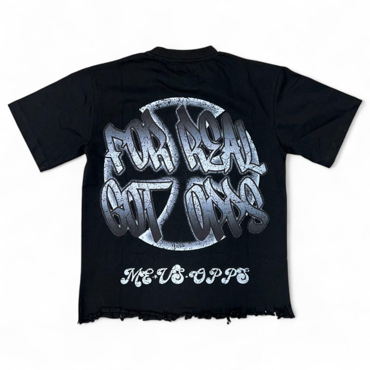 Me Vs Opps Honorable Fighter Crop Tee Black