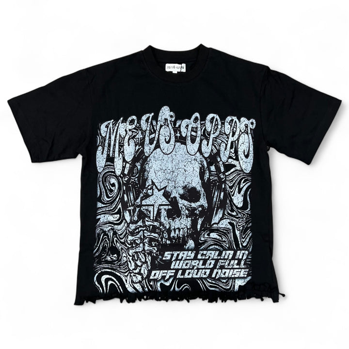 Me Vs Opps Stay Calm Crop Tee Black