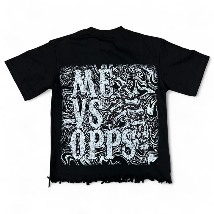 Me Vs Opps Stay Calm Crop Tee Black
