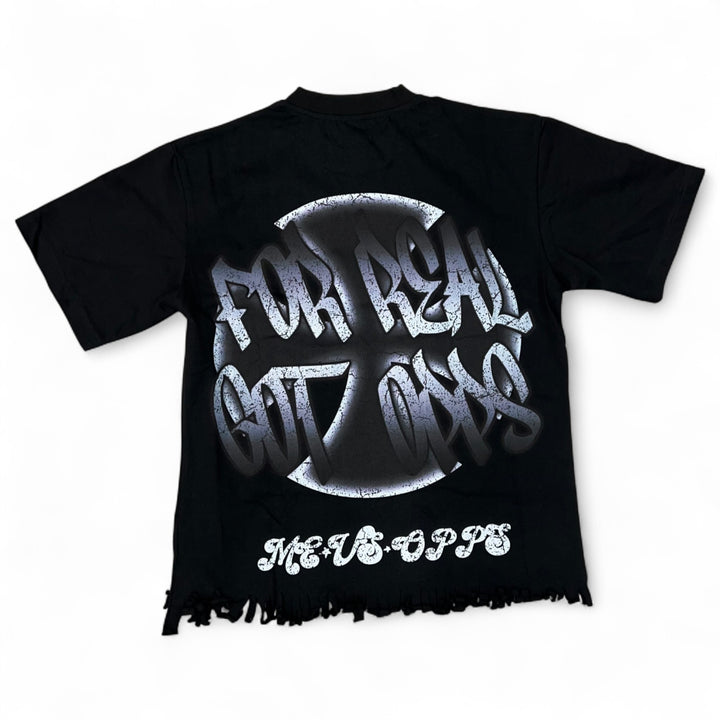 Me Vs Opps Honorable Fighter Crop Tee Grey