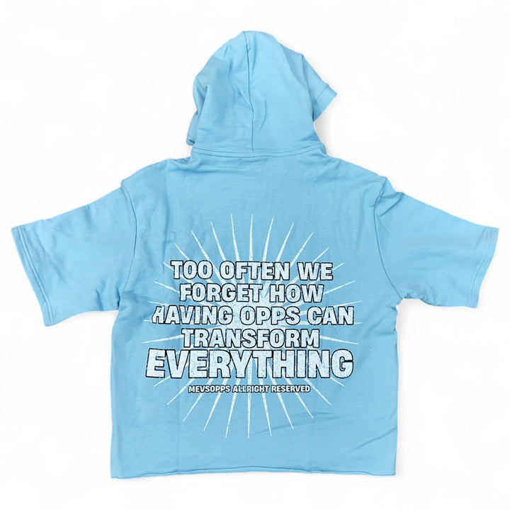 Me Vs Opps Hold The Power Crop Tee Baby Blue