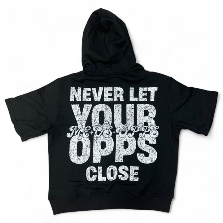 Me Vs Opps Never Let Crop Tee Black